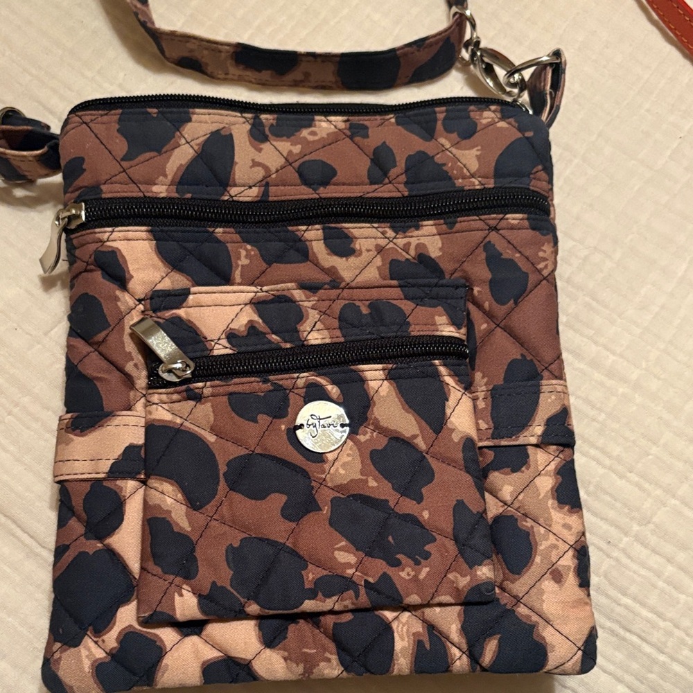 BYTAVI Brown and Black Patterned Crossbody Bag